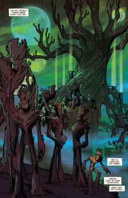 gothamswhore:  skelediddly:  skarrin:  why-i-love-comics:   Groot #6 (2015) written by Jeff Lovenessart by Brian Kesinger  &lt;3  ;-;  Reminder that Groot is a precious cupcake 