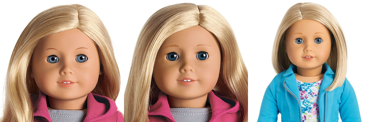 american girl doll blonde hair blue eyes freckles