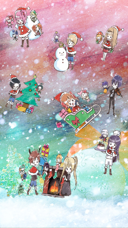 sailormnemosyne: Shugo Chara Christmas Party!! (set 2 + group bonus) Mobile wallpapers!! Free to use