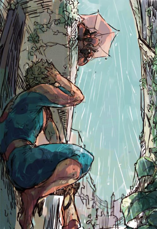 mudust:  the rainy season  むださん  ♥  ♥  ♥ Beautiful! I love your art!