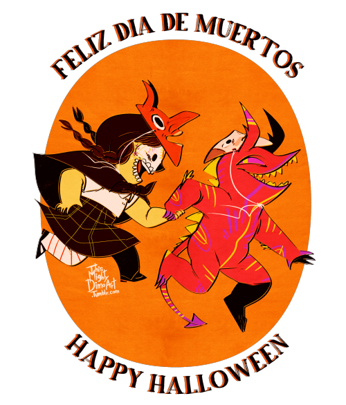 A card for both Dia de Muertos and Halloween, is transparent!PATREON//✦//COMMISSIONS