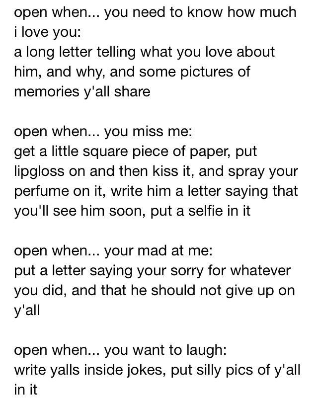 Boyfriend for inside to what put your letters open when What to