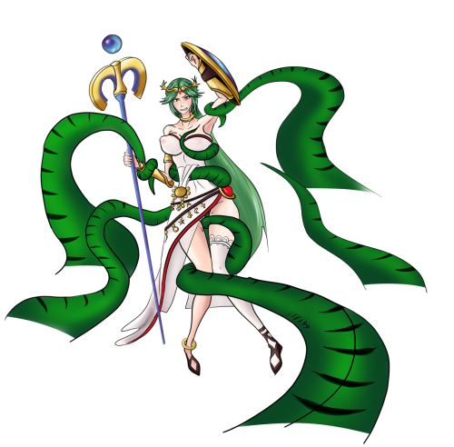 Palutena now in color! Don’t ask why the tentacles turned into dota 2 Tidehunter-ravage:0