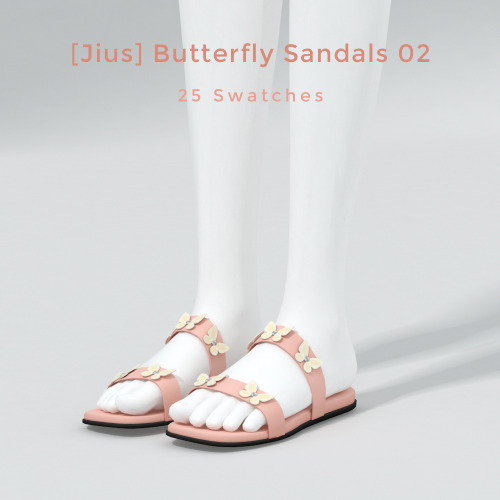 jius-sims: Flower & Butterfly Collection 03 [Jius] Butterfly Sandals 0225 swatches10k+ Polygons—