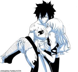 chsabina:   Carrying Juvia: the boyfriend and the best friend, both happy she survived!  Take care of her, boys. 