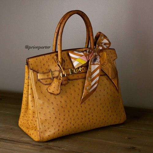 VINTAGE HERMES 30CM BIRKIN TABAC CAMEL OSTRICH GOLD HARDWARE For price and purchase inquiries only, 