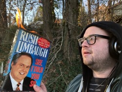 portentsofwoe: petegetsfit:  Dude, you’re burning a 24 year old book by Rush Limbaugh?! That’s crazy. You must be living life on the edge. I can’t even handle the badassery right now…  