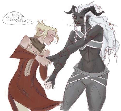 natejdogg:“Ooh,  how about Sera and Adaar dancing?” requested by @zanite8. Sera trying to dance with