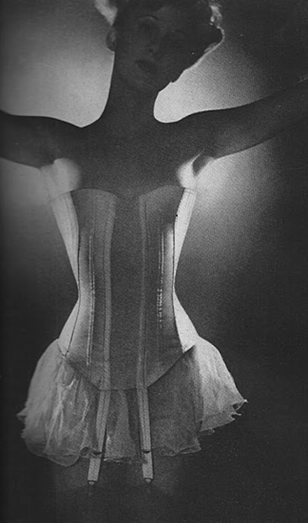 August, 1939: The Mainbocher corset, photographed for Harper’s Bazaar by George Hoyningen-Huen