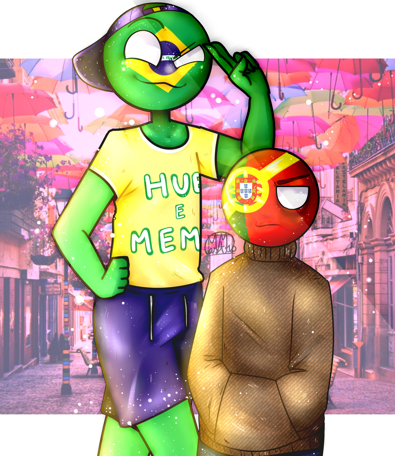 We got some Portugal and Brazil doodles today my dudes : r/CountryHumans