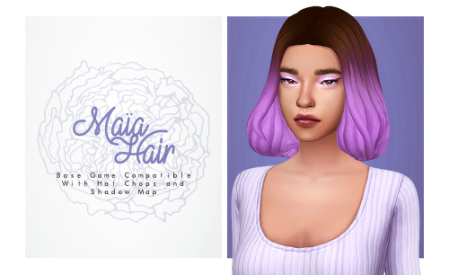 Maïa HairBGC;Comes will all 18 EA hair colors;Hat Compatible;Ombre comes with 27 colors from @candys