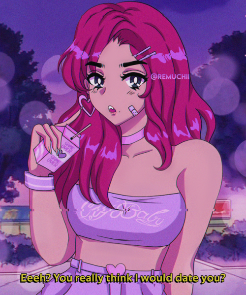 Eeh ?do you really think I would date you? Here is some 90s style artsu I did yesterday for fun , I 