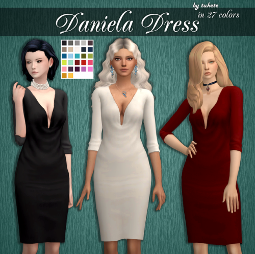 tukete: Daniela DressNew meshBGCProper LODsCustom icon thumbnail27 Lisa colors by @simsrocutedTOUMor