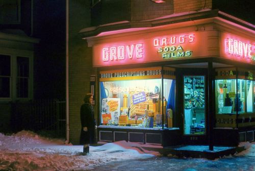 shorpyfan:  Neon Winter Night (Trenton, New Jersey, 1958)