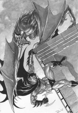 xombiedirge:  Batman Vs. Man-Bat by Paco