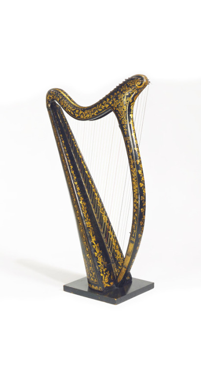 design-is-fine: John Egan, Harp, 1820. Dublin. Japanned wood with painted gold decoration. V&amp