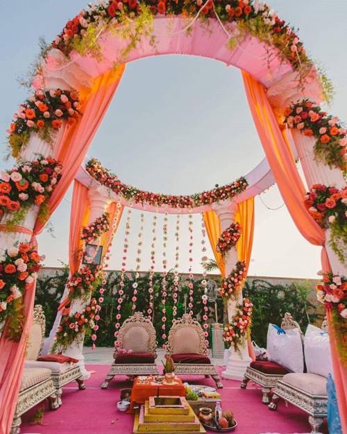 Beautiful phera mandap created by @F5Weddings in udaipur. Photo credit: Siddharth Sharma #f5weddings