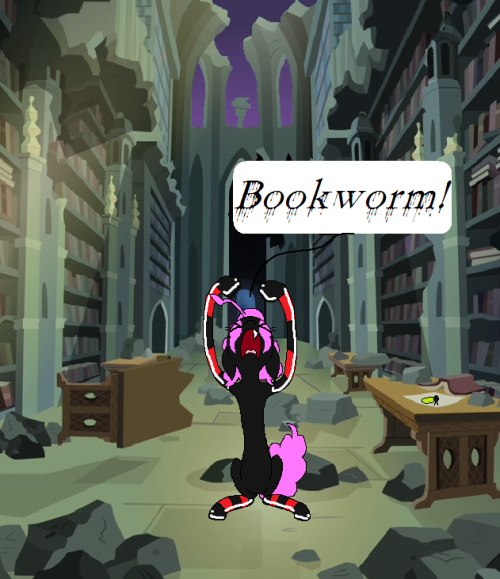 darkfiretaimatsu:Is there any greater crime than desecrating a book? I’m pretty sure there isn’t~ Sorry, Ms. Ink Blot, I guess you’ll just have to write and publish a new thing for my library~((So guess who’s been watching Dan Vs. all week~))>=O!