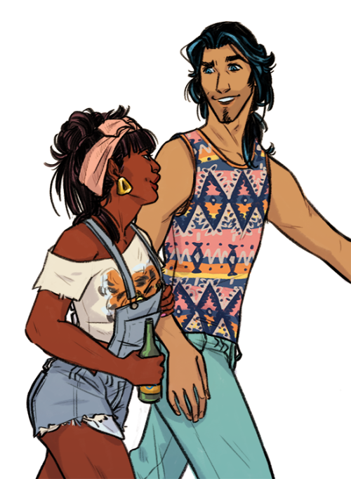 rrrebeccabee:  I started listening to a lute playlist the other day and then someone brought up The Road to El Dorado and lo, I was contractually obligated to doodle up a modern AU OT3 where Tulio and Miguel meet Chel during spring break and they all