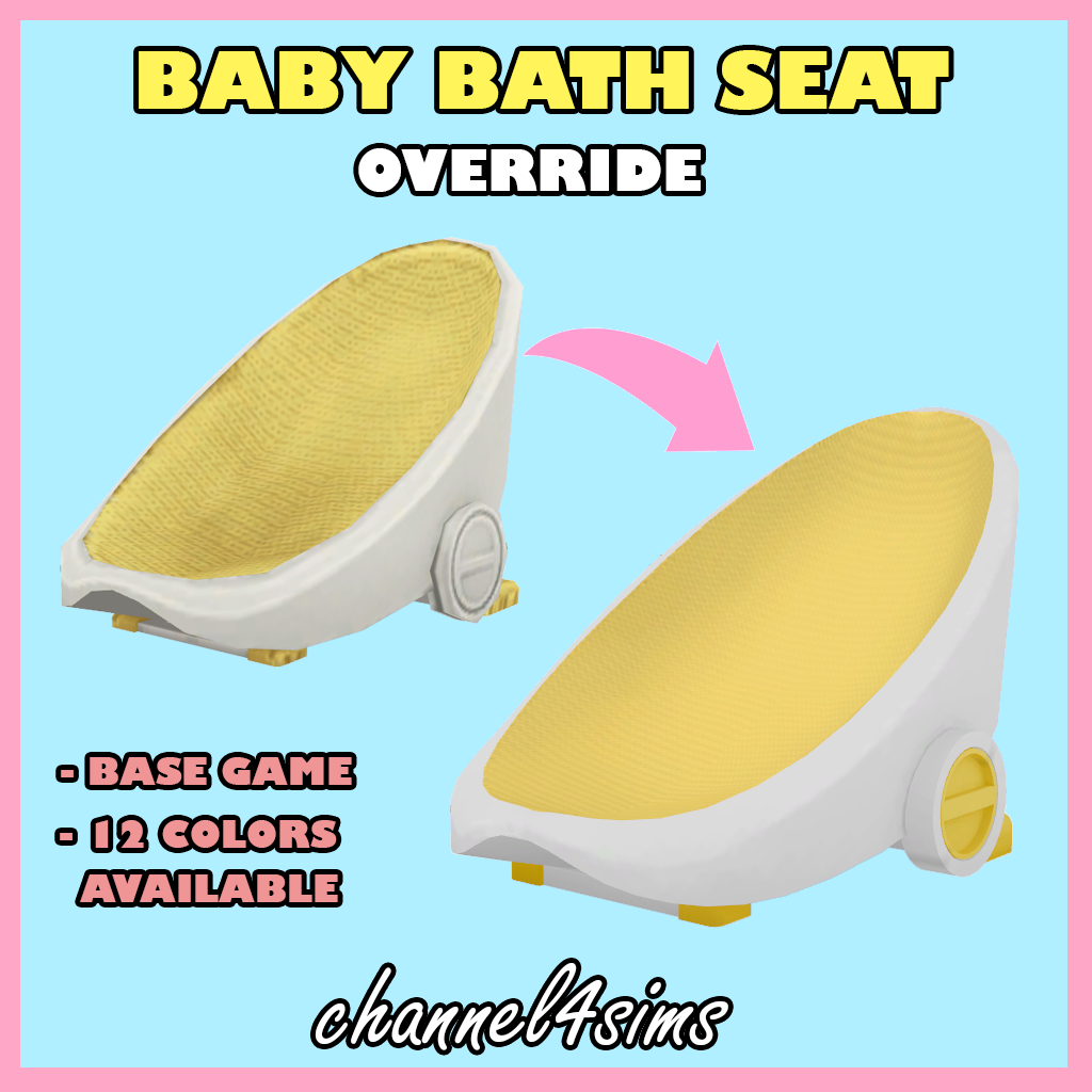 TS4: Baby Bath Seat overrideSul sul ^^ We finally got the infants! They’re so cute, right? ^^ I’m sure a lot of creators are working on beautiful cc for them. I decided to create an override version for their bath seat. I kept the same style, but...