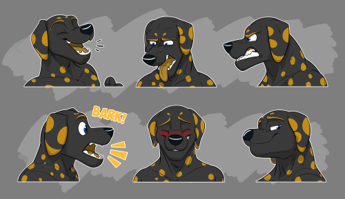 Here’s a set of stickers I did for High King Silvian Orbay! :3In order: Happy, sad, angry, con