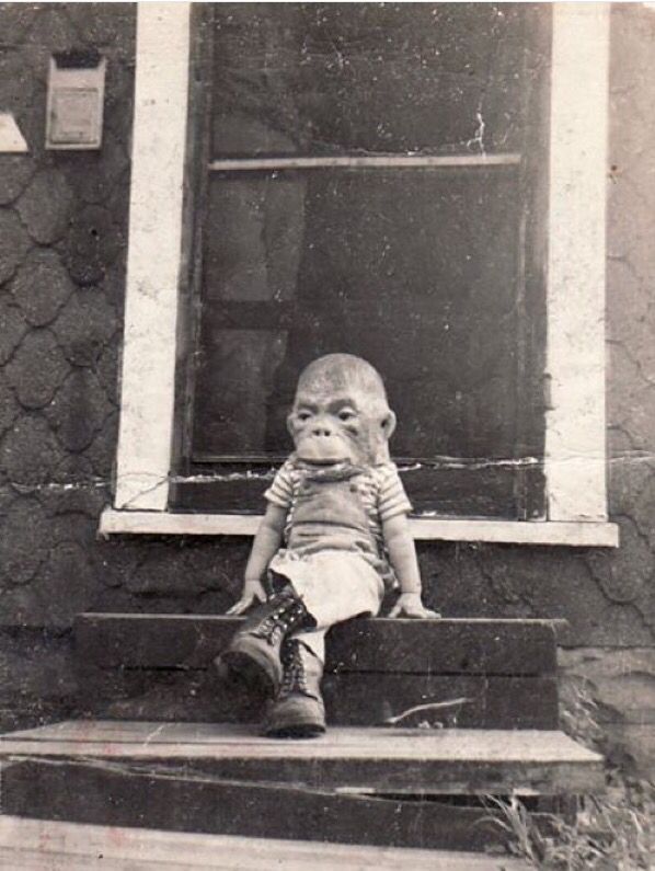 vintagegeekculture: Kid in an ape mask, 1928.