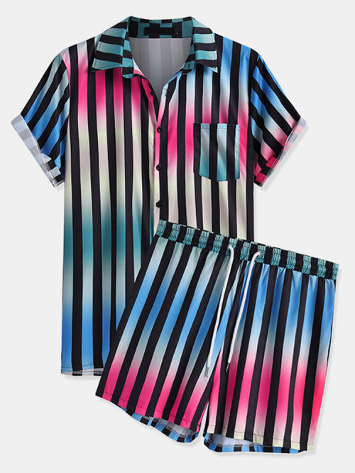 Colorful Stripe Holiday Short Sleeve Two PiecesCheck out HEREGet more HERE15% OFF discount code: tum