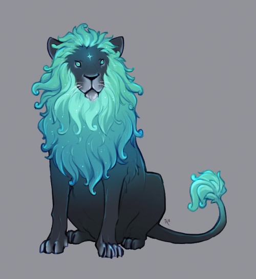 Another non-traditional Cat Sidhe for the current #Creature_Feature! Floofy glowy sparkle Lion Sidhe