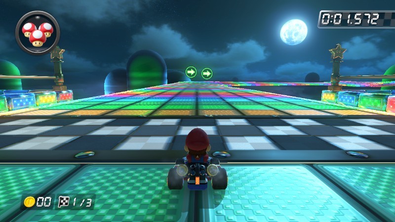 nothingbutgames: The Rainbow Road from Super Mario Kart (1992) is the track that