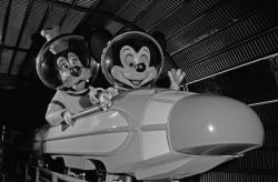 Space Mountain with Mickey and Goofy in 1975