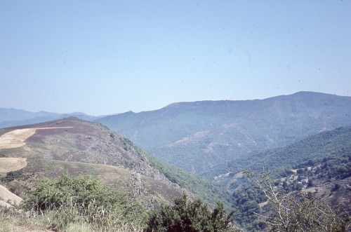 Vue dans le Parc National des Cévennes, Gard, Occitanie, 1984.Putting up this photo scanned from a s