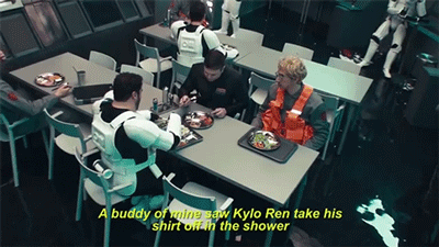 sizvideos:  Kylo Ren goes undercover amongst the Starkiller base staff 