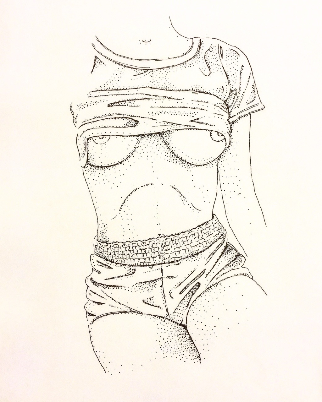 ismaelguerrier:  Summer Nights #1 - Pen version (Pen on paper) Instagram: ismael.guerrier.art
