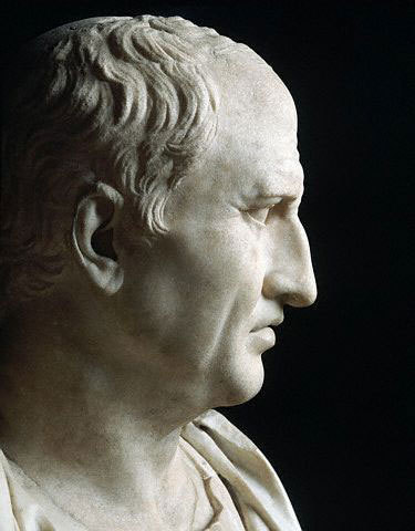 marmarinos: Detail of an ancient Roman bust of Cicero, dated to the 1st century BCE. Marble. Current