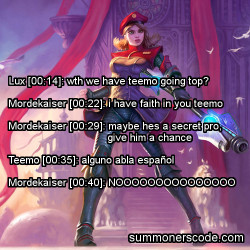 summonerscode:  Exhibit 263 Lux [00:14]: