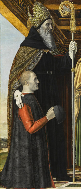 1490s Ambrogio Bergognone - Presentation at the Temple with Saint Augustine and Saint Peter of 