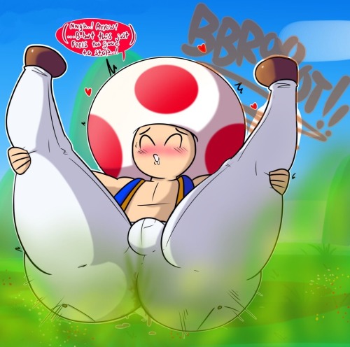 yoshizilla-rhedosaurus:Toad farting by gobrush shows us how good it is to have a stinky mushroom met