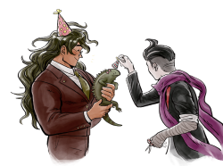 lordofdorknessgundam:  little belated bday gift for iguana-daughter who draws the cutest gonta art…..go check em out!