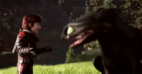 mega-butterfly-fan:One of my favorite scenes in the movie. Toothless was coaxing nubless over to mee