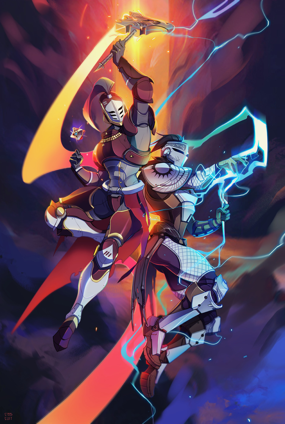 steelsuit:Illustration of two Titans for Auraee II on twitter!thank you!