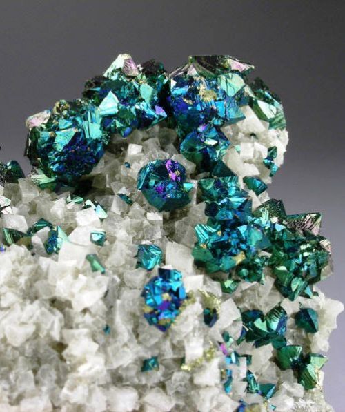 bijoux-et-mineraux:  Iridescent Chalcopyrite with Dolomite - Sweetwater Mine, Missouri 