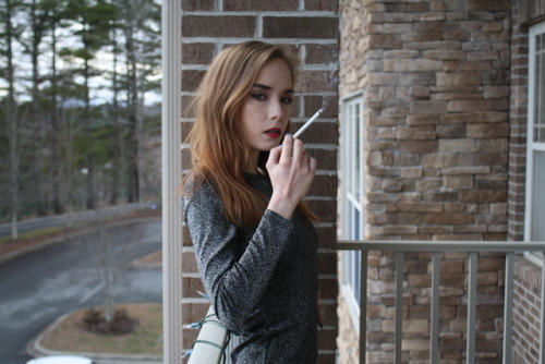 leathersmoke81: Lacey - another VS120! Sexy smoking, sexy hair, sexy eyes!  Hot