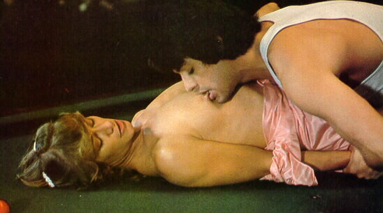 With David Morris during the infamous pool table scene in Insatiable (1980). Read