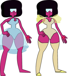 Garnet in the outfits of the Diamond Pearls