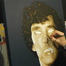fuckyeahstephenquick:Latest Painting & Speed Painting Video - Sherlock all giff’ed up. By Stephe