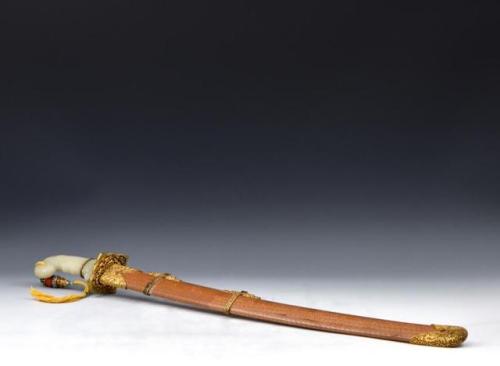 Chinese Imperial ceremonial saber with jade hilt, Qing Dynasty.from Eden Fine Art Galleries