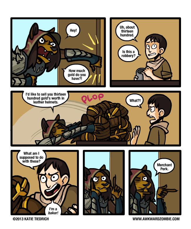 dalishcookie:  birb-bian:  primordyaforever:  cartoonishquest:  Skyrim logic.  