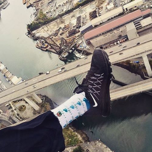 @grimeygatsby chillin with his feet up over the city! Snap a pic of you in your #SmokeySocks and tag
