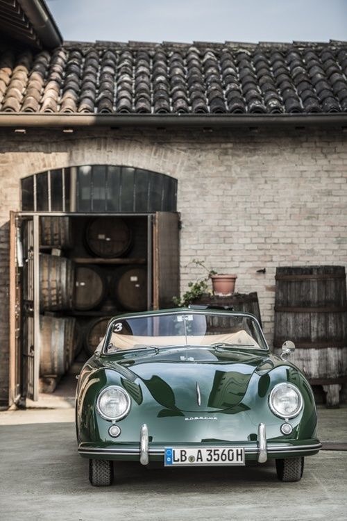 Porsche 356 Speedster in well polished British racing green