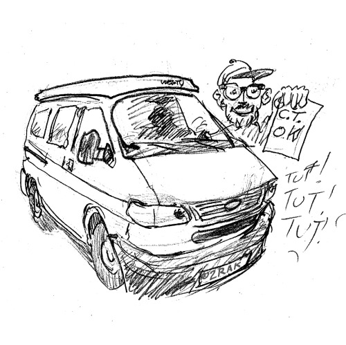 quick drawing to celebrate my vw camper’s technical inspection